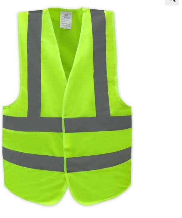 Safety Vest, Jacket, Neon Yellow Reflective Workwear with Gray Stripes, Construction Security Gear