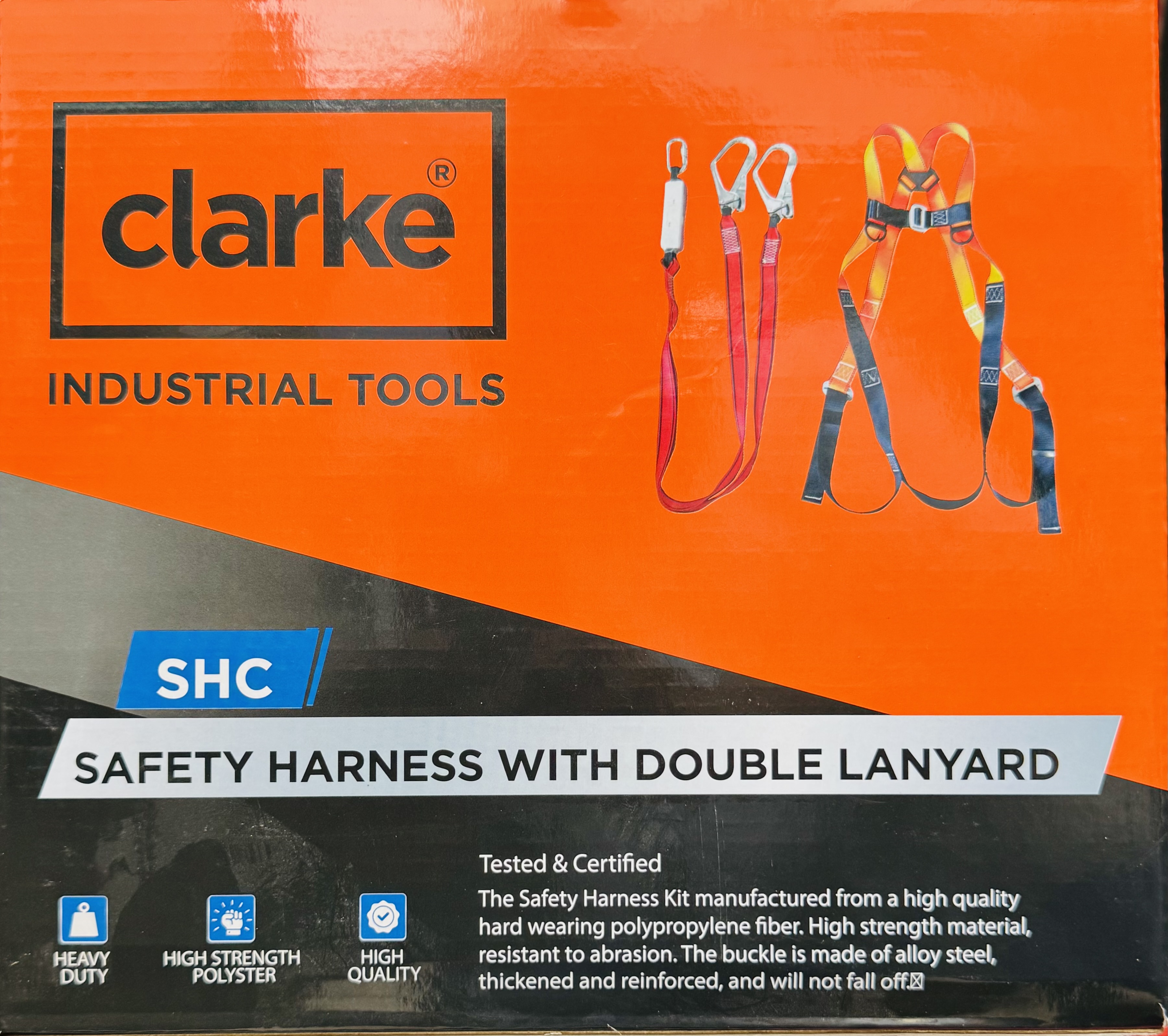 Safety Harness With Double Lanyard And Shock Absorber- Clarke
