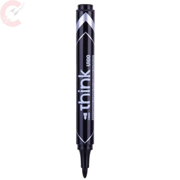 Deli, Think Tip Low Bullet 1.5mm, Permanent Marker, Black ( Pack of 12)