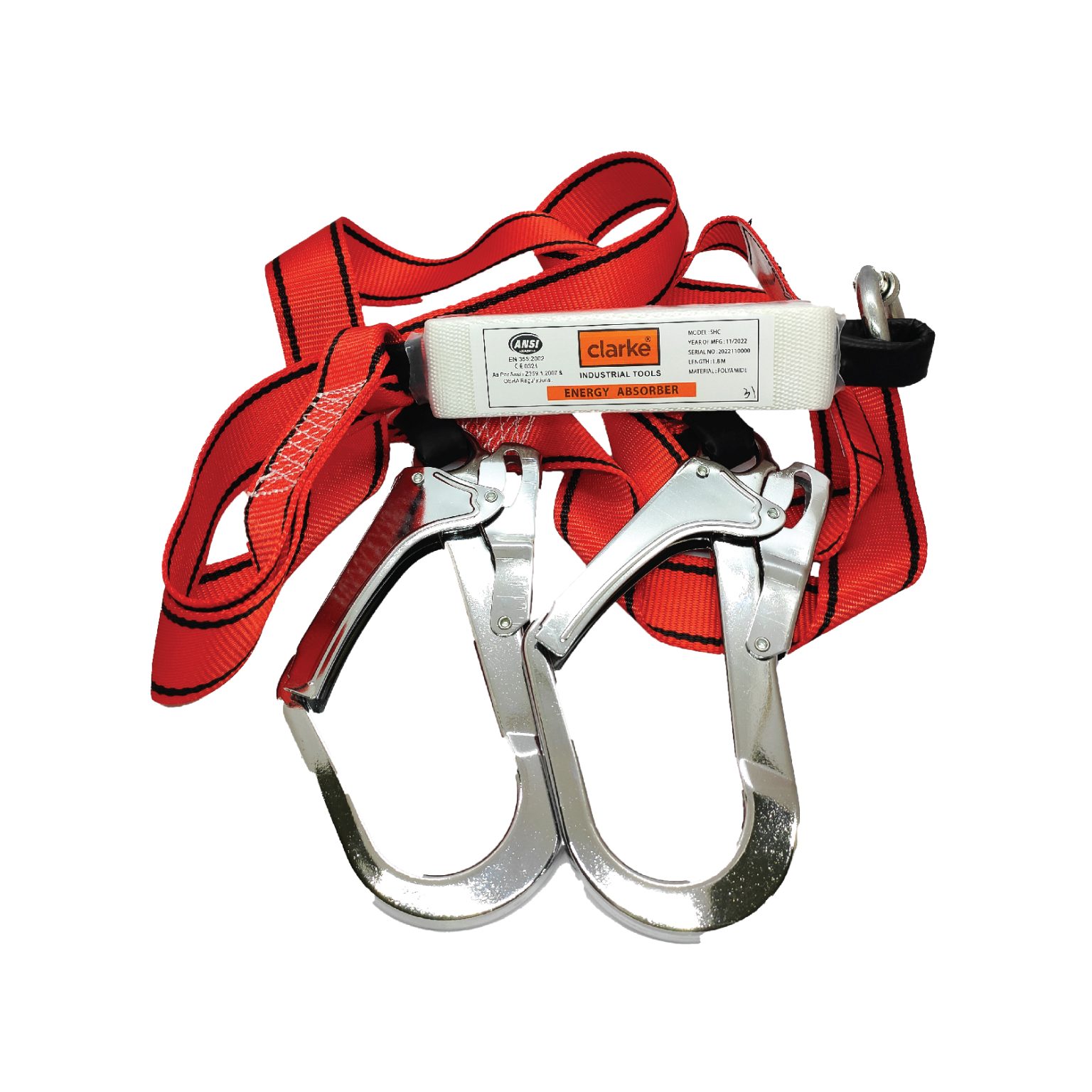 Safety Harness With Double Lanyard And Shock Absorber- Clarke