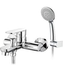 Milano Diva Plus Bath Shower Mixer With Shower Set - Chrome Finish | Wall Mounted Rain Shower System | Solid Brass Bathroom Faucet | Modern Lavatory, Vanity Tap | Bathroom Fixtures